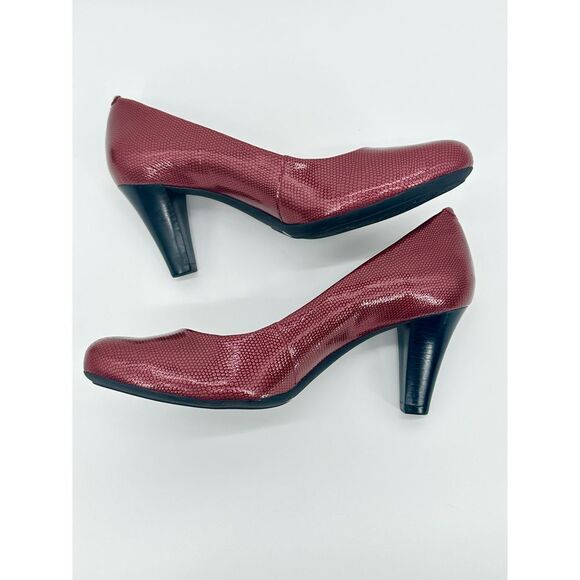 Nurture Copper Marjorie Reptile Print Pumps Heels Size 11M Burgundy Red Wine NEW - Picture 4 of 10